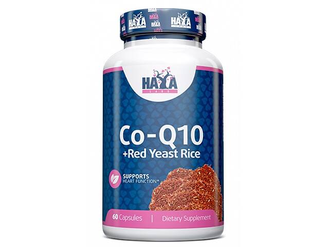 Коэнзим Haya Labs Co-Q10 60 mg & Red Yeast Rice 500 mg 60 Caps