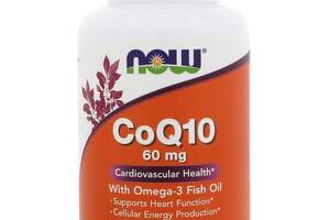 Коэнзим NOW Foods CoQ10 60 mg with Omega 3 Fish Oils 120 Softgels