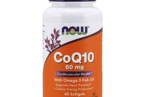 Коэнзим NOW Foods CoQ10 with Omega-3 Fish Oil 60 Softgels