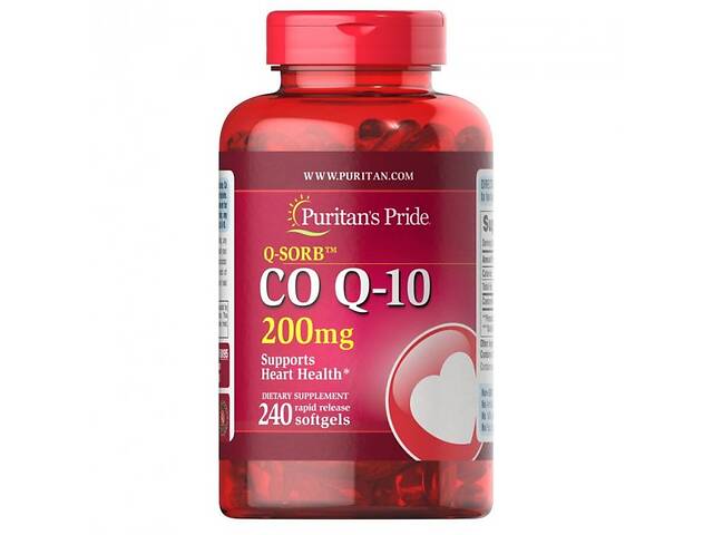 Коэнзим Puritan's Pride Q-Sorb Co Q-10 200 mg 240 Softgels