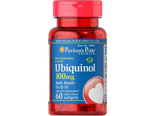 Коензим Puritan's Pride Ubiquinol 100 mg 60 Softgels