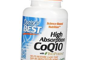 Коензим Q10 з високим ступенем засвоєння High Absorption CoQ10 400 Doctor's Best 60вегкапс (70327020)