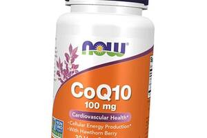 Коензим Q10 с Ягодами Боярышника CoQ10 100 with Hawthorn Berry Now Foods 30вегкапс (70128022)