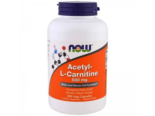 Комплекс Ацетил/Карнитин NOW Foods Acetyl-L-Carnitine 500 mg 200 Veg Caps