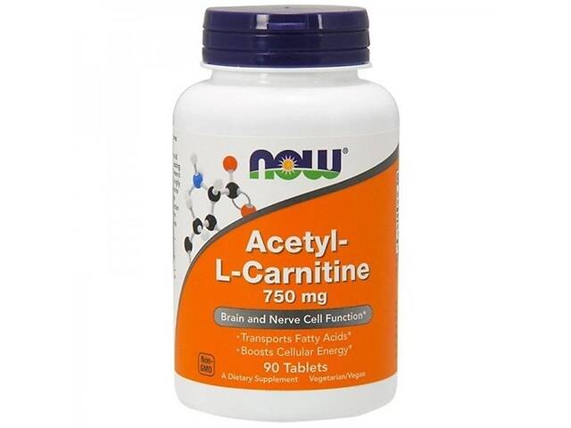 Комплекс Ацетил/Карнитин NOW Foods Acetyl-L-Carnitine 750 mg 90 Tabs