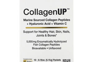 Комплекс для кожи, волос, ногтей California Gold Nutrition CollagenUp Marine Hydrolyzed Collagen + Hyaluronic Acid +...