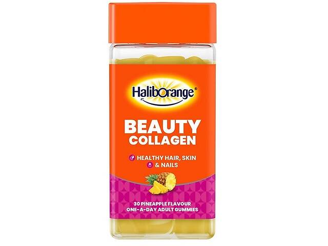 Комплекс для кожи волос ногтей Haliborange Adult Beauty Collagen 30 Gummies Pineapple
