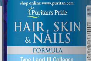 Комплекс для кожи, волос, ногтей Puritan's Pride Hair, Skin & Nails Formula 120 Caplets