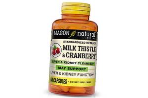 Комплекс для поддержки печени и почек Milk Thistle & Cranberry Mason Natural 60капс (71529010)