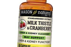 Комплекс для поддержки печени и почек Milk Thistle & Cranberry Mason Natural 60капс (71529010)