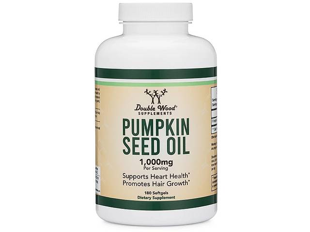 Комплекс для профилактики давления и кровообращения Double Wood Supplements Pumpkin Seed Oil 1000 mg (2 caps per serv...