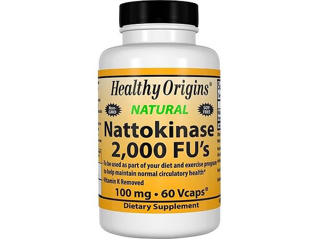 Комплекс для профилактики давления и кровообращения Healthy Origins Nattokinase 100 mg 60 Caps