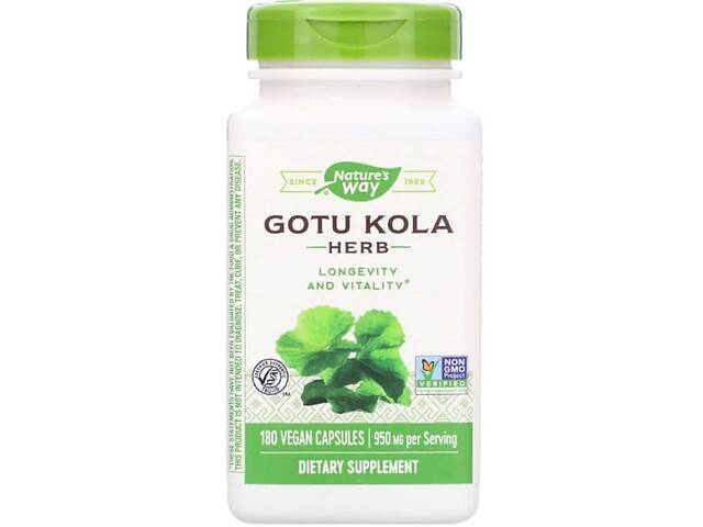 Комплекс для профилактики давления и кровообращения Nature's Way Gotu Kola Herb 475 mg 180 Veg Caps NWY-14008