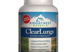 Комплекс для профилактики дыхательной системы RidgeCrest Herbals Clear Lungs Extra Strength 60 Veg Caps RCH154