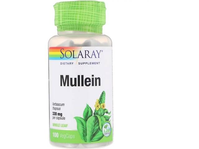 Комплекс для профилактики дыхательной системы Solaray Mullein 330 mg 100 Veg Caps SOR-01390