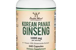 Комплекс для профилактики нервной системы Double Wood Supplements Korean Panax Ginseng 1000 mg (2 caps per serving)...