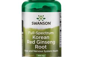 Комплекс для профилактики нервной системы Swanson Korean Red Ginseng Root 400 mg 90 Caps