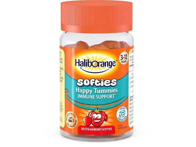 Комплекс для профилактики пищеварения у детей Haliborange Kids Happy Tummies 30 Gummies Strawberry