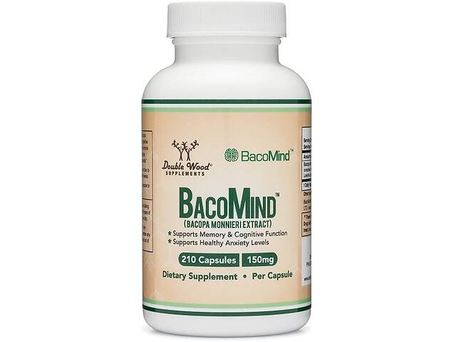 Комплекс для профилактики работы головного мозга Double Wood Supplements Bacomind Bacopa Extract 150 mg 210 Caps