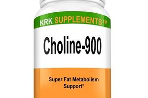 Комплекс для профилактики работы головного мозга Krk Supplements Choline-900 (Choline Bitartrate 900 mg) 90 Caps