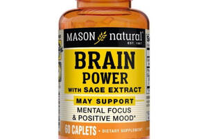 Комплекс для профилактики работы головного мозга Mason Natural Brain Power With Sage Extract 60 Caplets