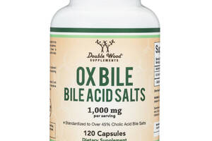 Комплекс для профилактики работы печени Double Wood Supplements Ox Bile Acid Salts 1000 mg 120 Caps