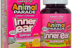 Комплекс для профилактики слуха Nature's Plus Animal Parade, Inner Ear 90 Chewable Tabs Natural Cherry Flavor
