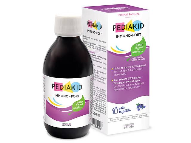 Комплекс для профилактики иммунной системы у детей Pediakid IMMUNO-FORT 250 ml /50 servings/ Blueberry