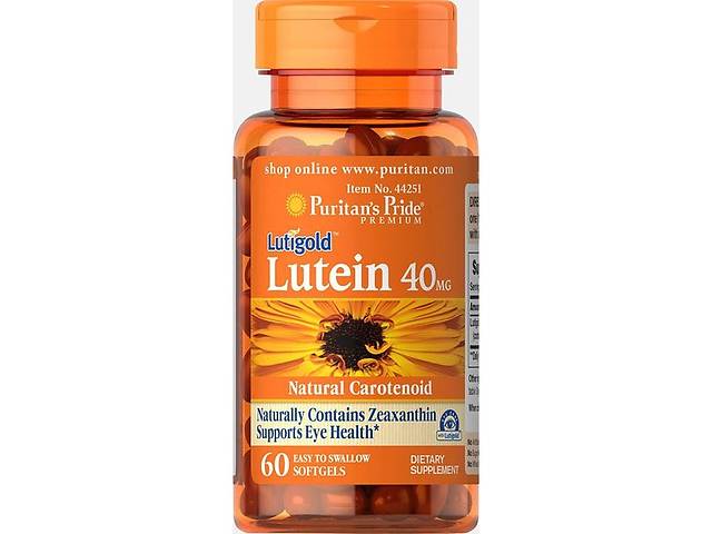 Комплекс для профилактики зрения Puritan's Pride Lutein 40 mg with Zeaxanthin 60 Softgels