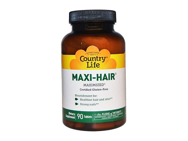 Комплекс для Роста и Укрепления Волос Maxi-Hair Country Life 90 таблеток