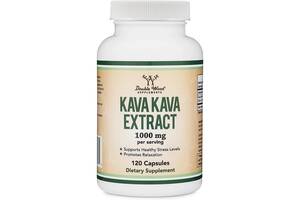 Комплекс для сна Double Wood Supplements Kava Kava Extract 1000 mg (2 caps per serving) 120 Caps