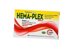 Комплекс для здоровья крови Hema-Plex Sustained Nature's Plus 30таб (36375058)