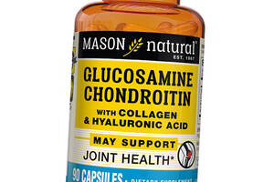 Комплекс для здоровья суставов Glucosamine Chondroitin With Collagen & Hyaluronic Acid Mason Natural 90капс (03529004)