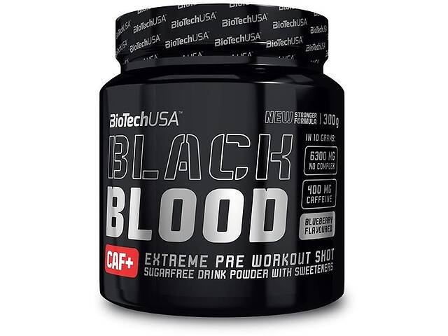 Комплекс до тренировки BioTechUSA Black Blood CAF+ 300 g /30 servings/ Blueberry