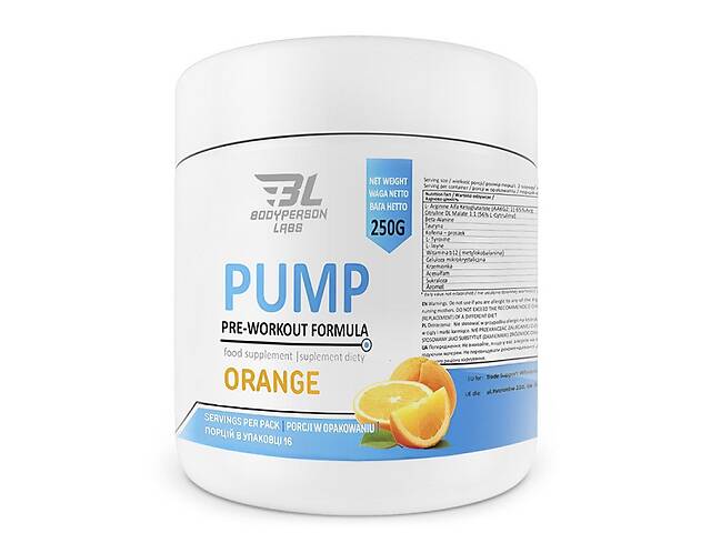 Комплекс до тренировки Bodyperson Labs Pre-Workout Formula 250 g /16 servings/ Orange