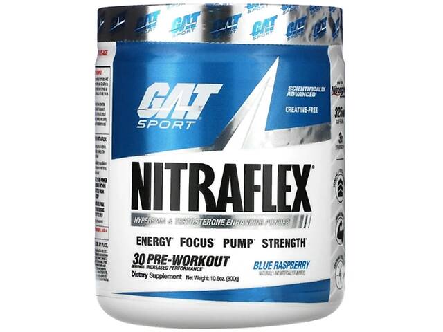 Комплекс до тренировки GAT Nitraflex 300 g /30 servings/ Blue Raspberry