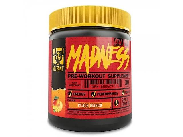 Комплекс до тренировки Mutant Madness 225 g /30 servings/ Peach Mango