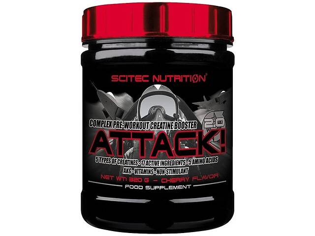 Комплекс до тренировки Scitec Nutrition Attack! 2.0 320 g /32 servings/ Cherry