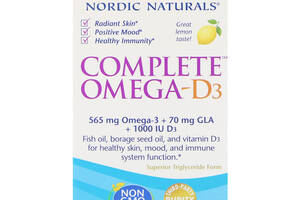 Комплекс Омега-D3 1000 мг Nordic Naturals Лимон 60 гелевых капсул