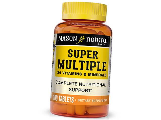 Комплекс Супер Мультивитамины и минералы Super Multiple Mason Natural 100таб (36529063)