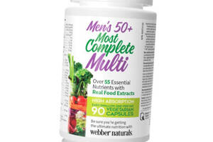 Комплекс витаминов для мужчин после 50 лет Webber Naturals Men's 50+ Most Complete Multi 90 вегкапс (36485041)