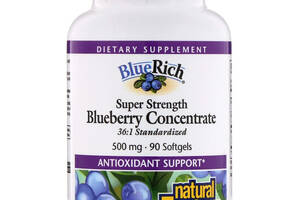 Концентрат черники Natural Factors 500 мг BlueRich Super Strength 90 капсул (NFS04516)