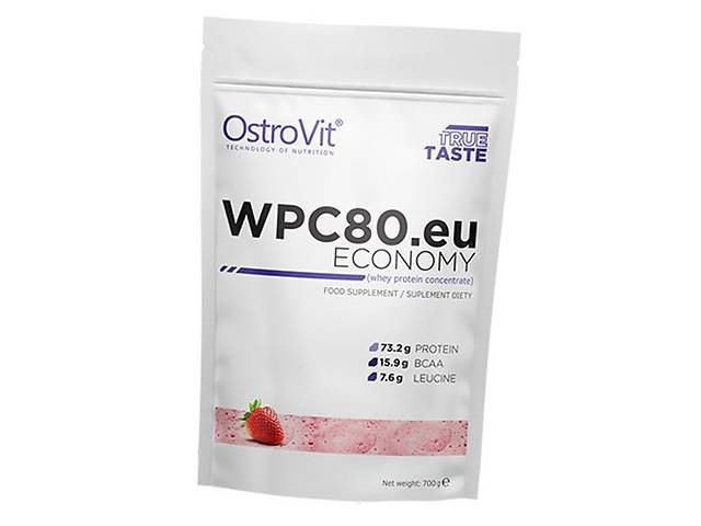 Концентрат Сироваткового Протеїну, WPC80.eu economy, Ostrovit 700г Полуниця (29250008)