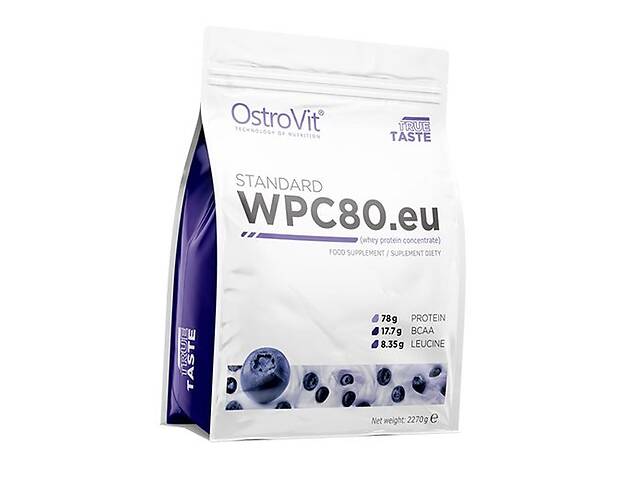 Концентрат Сироваткового Протеїну, WPC80.eu standart, Ostrovit 2270г Чорниця-йогурт (29250004)