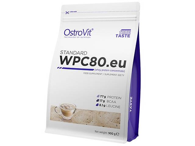 Концентрат Сироваткового Протеїну, WPC80.eu standart, Ostrovit 900г Капучино (29250004)