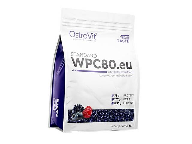 Концентрат Сывороточного Протеина WPC80.eu standart Ostrovit 2270г Дикая ягода (29250004)