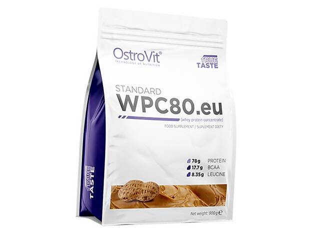 Концентрат Сывороточного Протеина WPC80.eu standart Ostrovit 900г Арахисовое масло (29250004)