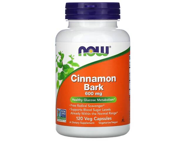 Кора корицы NOW Foods Cinnamon Bark 600 mg 120 Veg Caps