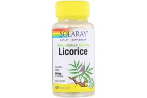 Корень солодки Organically Grown Licorice Solaray 450 мг 100 капсул