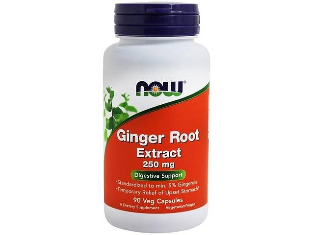 Корень имбиря NOW Foods Ginger Root 250 mg 90 Veg Caps